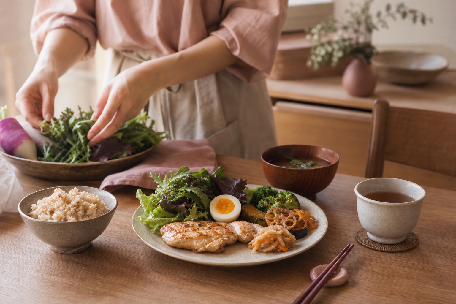 ヘルシーな和食プレート